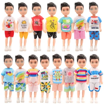 BARWA Новое поступление, 10 Комплектов кукольной одежды и аксессуаров, кукла для мальчика, повседневный топ и брюки, подарки на День рождения для ребенка, для 5,3 дюймов (без куклы)