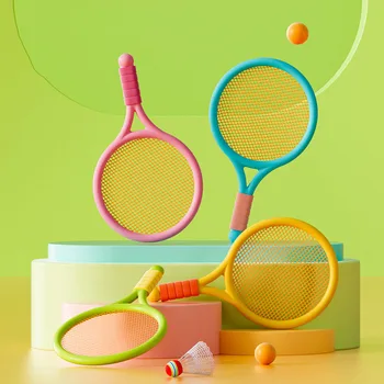 Детский мини-бадминтон, теннисный мяч, ракетка для начинающих, детский сад, пляж, Интерактивные спортивные игрушки для родителей и детей в помещении и на открытом воздухе