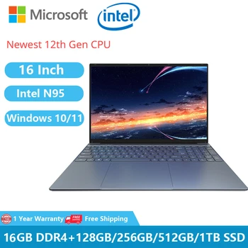 2023 Игровые Ноутбуки Windows 11 Компьютерные Офисные Ноутбуки Нетбук 16 Дюймов Intel Alder N95 12-го поколения 16 ГБ DDR5 1 ТБ M.2 WiFi Камера
