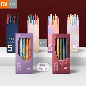Xiaomi KACOGREEN Pen 5 шт./упак. Ручка с гелевыми чернилами из Чистого Пластика KACO, Mi Signing Pen, Красочная чернильная ручка для школы/Офиса/Работника