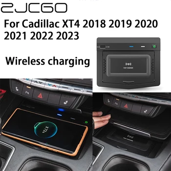 ZJCGO 15 Вт Автомобильный QI Мобильный Телефон Быстрая Зарядка Беспроводное Зарядное Устройство для Cadillac XT4 2018 2019 2020 2021 2022 2023