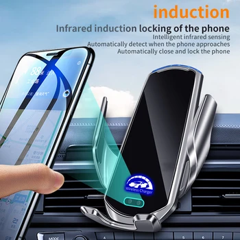 Беспроводное зарядное устройство Q1, автомобильный держатель для телефона, крепление на вентиляционное отверстие в автомобиле Для iPhone 14 13 12 X Pro Max Samsung Huawei, быстрая зарядка