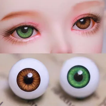 Аксессуары для кукол BJD 3D Глазные яблоки 14 мм Флэш-цветные глаза для куклы Подходят для 1/3 кукольных глаз для игрушек Аксессуары двухцветные глаза
