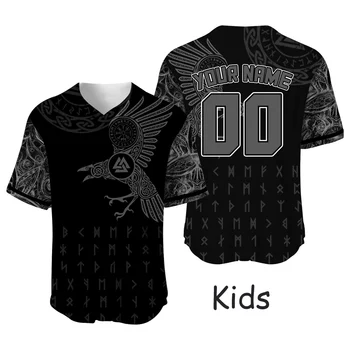Изготовленная на заказ Бейсбольная майка Viking 2022, Детская Черная Блузка с Индивидуальным именем, Модная спортивная футболка, Уличная одежда в стиле хип-хоп