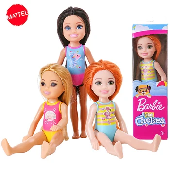 Оригинальная кукла Mattel Barbie Club Chelsea, Мини-карманная детская летняя игра, Пляжный купальник Juguetes, набор игрушек для девочек, коллекция подарков