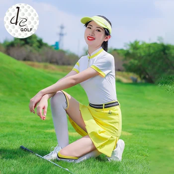 Брендовая женская одежда для летнего гольфа, Приталенный костюм, Рубашка поло, Женская одежда, спортивная одежда в складку, шорты, Юбка, Кепка 1