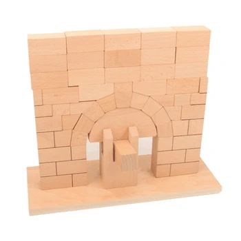 1 Комплект Интерактивных Деревянных Блоков для Укладки Римского Арочного Моста, Игрушки, Стимулирующие Блоки, Игровой Блок для укладки, Деревянный Блок