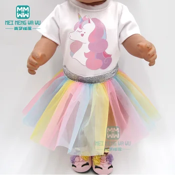 Одежда для кукол 43-45 см, кукла для новорожденных и американская кукла, платье для девочек, модное мультяшное платье