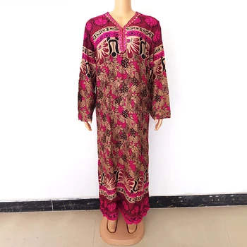 Последние Макси-платья 2021 года Для женщин, Обычное мусульманское платье Абайя с V-образным вырезом и цветочным принтом, Кафтан, турецкий модный халат