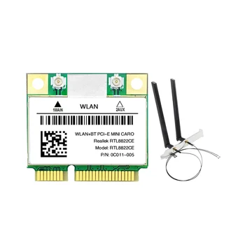 RTL8822CE WiFi карта с антенной 1200 Мбит/с 2,4 G + 5 ГГц 802.11AC Сетевая Мини PCIe BT 5,0 Поддержка ноутбука/ПК Windows 10/11