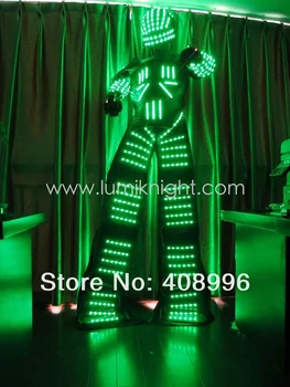 Сценический костюм Светодиодный костюм робота, меняющий цвет RGB, светодиодная одежда, сценический костюм