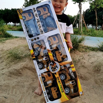 Детский большой инженерный автомобиль Инерционный автомобильный набор Для мальчиков Развивающая игрушка Городской санитарный грузовик Военная модель Ракетный автомобиль 0