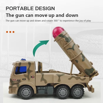 Детский большой инженерный автомобиль Инерционный автомобильный набор Для мальчиков Развивающая игрушка Городской санитарный грузовик Военная модель Ракетный автомобиль 5