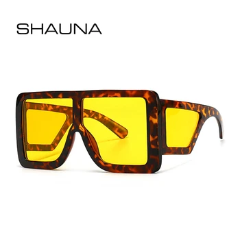 Женские солнцезащитные очки в стиле Ретро SHAUNA, негабаритные квадратные Солнцезащитные очки Модного бренда, Дизайнерские очки ярких оттенков UV400, Мужские солнцезащитные очки с градиентом
