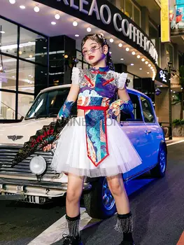 Детская модель из Фарфора высокого класса-Шикарная одежда для девочек, Костюм для джазовых танцев, Модное представление на подиуме, модный тренд 4