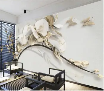 Пользовательские фото 3D обои фаленопсис ювелирные изделия цветочный фон домашний декор гостиная 3d настенные фрески обои для стен 3 d