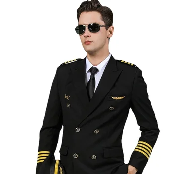 Форма пилота Авиакомпании Air Plane Captain Uniforme Property Спецодежда Куртка Брюки Летная авиационная форма Костюм пилота Костюм