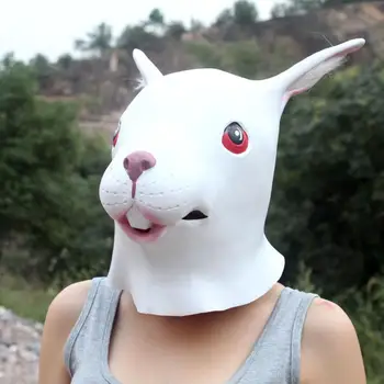 Новая Маска животного для косплея на Хэллоуин, Латексная маска кролика, маска кролика, Маскировка кроликов, маска на голову