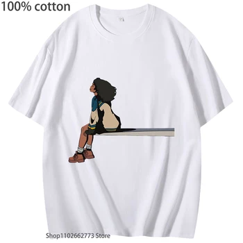 Рубашки SZA SOS для женщин, Горячие футболки с рисунком Аниме в стиле хип-хоп, Модная футболка Манга, Милая футболка с героями мультфильмов, 100% Хлопок, Мужской/женский Топ