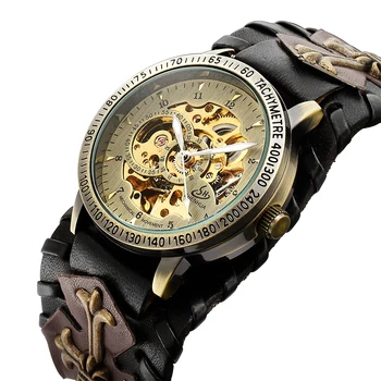 Лучшие новые мужские модные часы shenhua в европейском и американском стиле в стиле панк, повседневные механические часы с выдолбленным механизмом, автоматические механические часы 2023