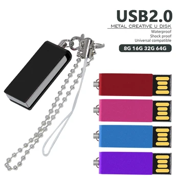 металлический флеш-накопитель 64 ГБ USB-памяти 8 ГБ водонепроницаемый флешка 16 ГБ 32 ГБ флэш-накопитель 128 ГБ usb 2,0 стик ключ подарок