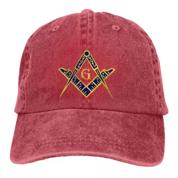 Freemason Gold Квадратный Компас Многоцветная Шляпа Женская кепка с козырьком Nevy Gold Персонализированные шляпы с защитой козырька