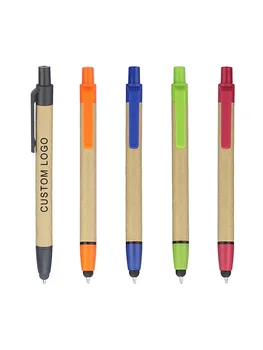 Шариковая ручка 2 в 1 Stylus Eco Paper Green Concept с Сенсорным экраном для Телефона и Планшета с Индивидуальным Рекламным Логотипом Подарочные Шариковые Ручки Премиум-класса