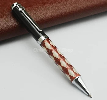 Шариковая ручка Duke Metal красного и серебряного цвета с ромбовидным узором, профессиональная ручка для письма DRP018