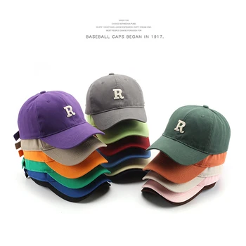 Хлопковая бейсболка SLECKTON для женщин и Мужчин, Модная бейсболка с буквой R, Повседневные шляпы в стиле хип-хоп, Летние Кепки с козырьками 2023, Кепки Унисекс