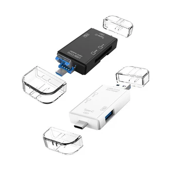 6 в 1 USB 3,0 Type-C Кардридер для защищенной цифровой памяти TF/SD-карт Cardreader OTG Адаптер для Мобильного телефона, компьютера, Ноутбука