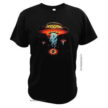 Футболка Boston Spaceship с альбомом, футболка Boston, Хлопковая модная футболка Американской рок-группы, Размер ЕС