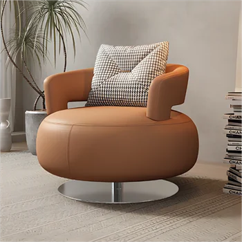 Роскошное кресло Nordic Salon Leather Relax Balcony Lazy Ocassional Напольное Кресло для чтения Дизайнер Fauteuil Salon Мебель для дома