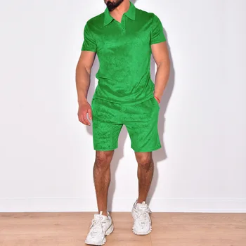 Мужской Свободный комплект шорт с коротким рукавом - удобная и модная летняя одежда
