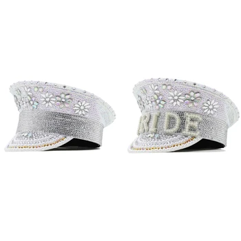 Шляпка для невесты с блестящими стразами, свадебная шляпка отлично подходит для племени невесты и свадеб