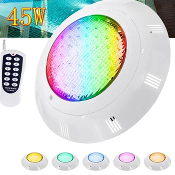 45 Вт, светодиодные подводные светильники для бассейна, RGB, меняющие цвет, AC12V IP68, Водонепроницаемая лампа с пультом дистанционного управления Для свадебной вечеринки