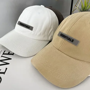 Новая бейсболка ESSENTIALS с вышивкой буквами, открытый козырек, Солнцезащитная шляпа Унисекс, простая кепка в стиле хип-хоп, регулируемый Повседневный капор