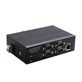 DIEWU TXI016 Промышленный 4 Порта RS232/485/422 Сервер последовательных устройств в сетевой конвертер Ethernet 10/100 Мбит/с Модуль порта RJ45 0