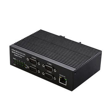 DIEWU TXI016 Промышленный 4 Порта RS232/485/422 Сервер последовательных устройств в сетевой конвертер Ethernet 10/100 Мбит/с Модуль порта RJ45 2