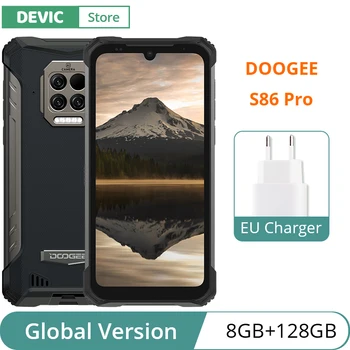 Глобальная версия DOOGEE S86 Pro 8500mAh Супер Батарея 8 ГБ 128 ГБ ПЗУ Инфракрасный Термометр Для Лба Смартфон Helio P60 Восьмиядерный