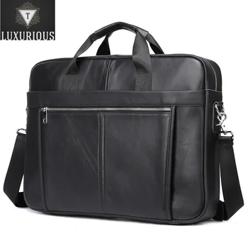 17-дюймовая сумка для ноутбука, мужские сумки-мессенджеры из 100% натуральной кожи для документов, компьютерные портфели