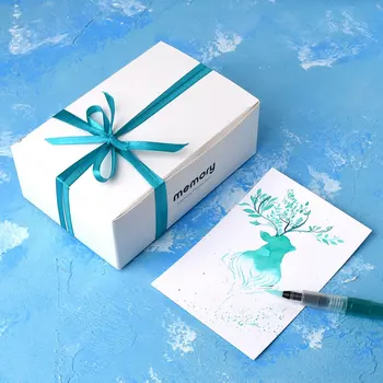 【24 Цветная серия Herbal 】 Подарочная коробка для упаковки цветных чернил Под Старину Со стеклянной ручкой, смоченной в воде Чернилами для ручек 1