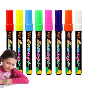 Флуоресцентные маркеры для черной доски, цветные маркеры, 8 цветов, Ручки для рисования, художественные принадлежности, художественные маркеры ярких цветов