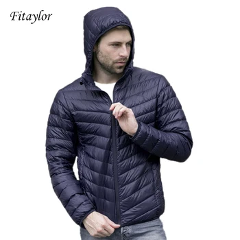 Новая осенне-зимняя ультратонкая мужская куртка на утином пуху XXXL, куртка с капюшоном для мужчин, модная мужская верхняя одежда, пальто 0