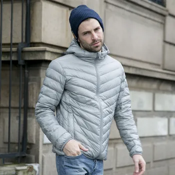 Новая осенне-зимняя ультратонкая мужская куртка на утином пуху XXXL, куртка с капюшоном для мужчин, модная мужская верхняя одежда, пальто 3