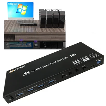 Подключи и играй 4K HDMI-совместимый /USB3.0 KVM-коммутатор Многофункциональный USB-разветвитель Игровой коммутатор Адаптер интернет-разветвителя