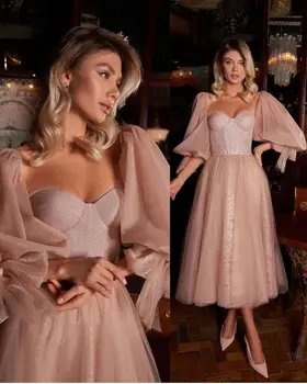 18145#Элегантное Розовое Мерцающее Тюлевое Новое Вечернее Платье с рукавами-Пузырями Sweethart для Выпускного Вечера для Женщин одежда для барби