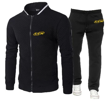 бренд 2023, весенне-осенний модный свитер CCM на молнии, повседневная спортивная одежда, мужской костюм + брюки, костюм