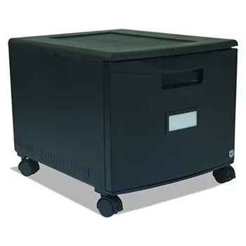 Мини-картотечный шкаф Storex с одним выдвижным ящиком, с замком и роликами, размер для документов/писем 18,25x14,75x12,75 дюйма, черный