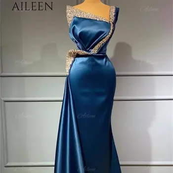 Блестящее Вечернее платье Эйлин для Женщин, Элегантные Вечерние Платья для Длинной Свадьбы, Синее Женское Вечернее платье 2023, Роскошный Атласный Халат