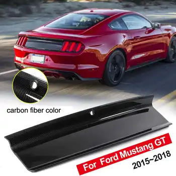 Карбоновое волокно/Черный глянец ABS Задняя Крышка Багажника Decklid Panel Cover Kit Для Ford Для Mustang 2015-2019 Панель Крышки Багажника